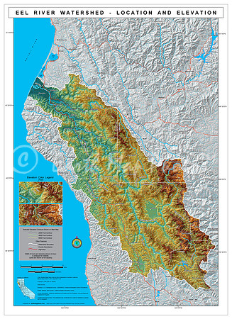 Eel River Watershed Relief Map